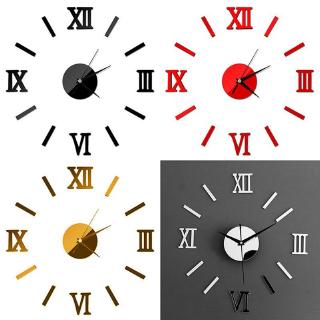 [SKIC]Roman Numerals Frameless Large Acrylic Mirror Surface Wall Decor Clock Stickers