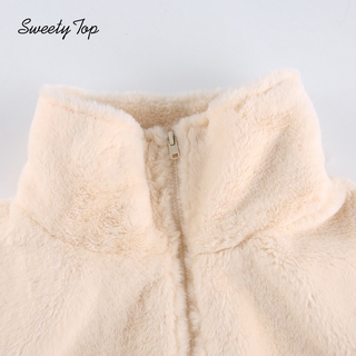 SweetyTop Women's New Loose Cardigan Furry Coat (8)