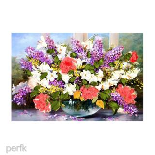 Ribbon Embroidery Kit Cross Stitch Painting 3D Flower Sewing Crafts 70x50cm