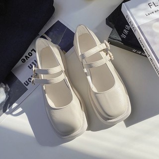Hepburn style Mary Jane small leather shoes female spring 2021 students Korean version retro British college style Japanese jk single shoes