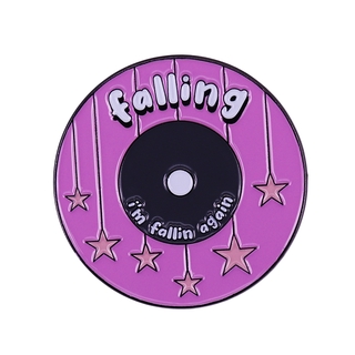 Harry Styles Falling Lyrics Inspired Enamel Pin Sassy Kitsch Vinyl Record Brooch Music Fans Amazing Collection