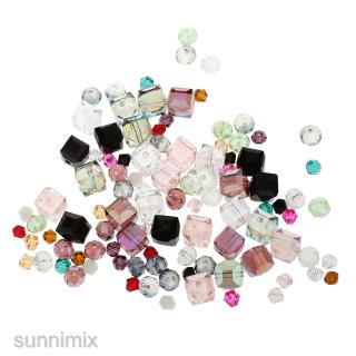[SUNNIMIX] 100Pcs Assorted Crystal Beads Charms Pendants For Jewelry Making Findings