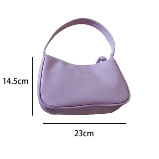 Designer Handbag Vintage Baguette Bag Women PU Leather Shoulder Bag Solid Color Armpit White Bag Fre (2)