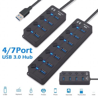 4/7 Ports USB Hub 3.0 With Switch USB Hub 5GBPS High Speed