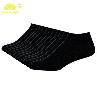Solid Color Soft Warm Short Socks Men Breathable Cotton Ankle Socks (Black)