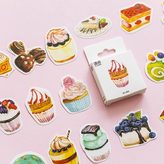 Mohamm 50Pcs Sweet Cake Decorative Sticker Books Scrapbooking DIY Note Paper Sticker Flakes