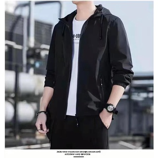 SD. Men's Fashion Spring and Autumn Jacket With Hood And Pocket Korean Best Black Coat Zipper Style