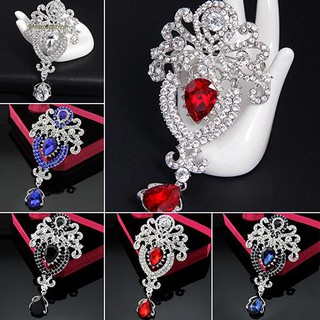 ♥BDF♥Women's Luxury Crown Waterdrop Crystal Rhinestone Brooch Pin Costume Accessory