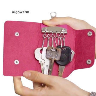 Aigowarm Women Men Leather Car KeyChain Card Holder Wallet Case key Organizer Bag keyring PH