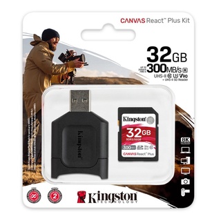 Kingston Canvas React Plus High Speed Memory Card V90 U3 UHS-II 32GB 300/260Mbs Standard