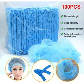 100Pcs Disposable Hair Head Covers Net Bouffant Cap Non Woven Surgical Caps