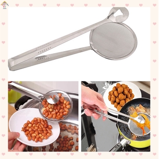 【HSG】Filter Spoon with Multi-Functional Stainless Steel Colander Oil-Frying Clip