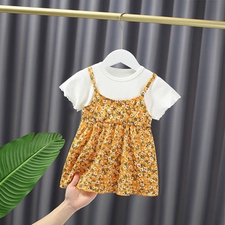 [Ready Stock] Girl Clothing Kids Baby Girl Dress Suit Korean Fashion Cute floral dress Comfortable soft quality Princess Dres
