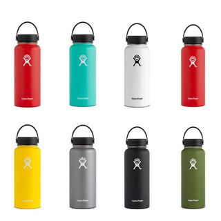 (32OZ with handle) Hy Flask outdoor sports water bottle stainless steel solid color vacuum flask