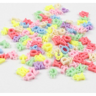 50pcs 14x21mm Candy Color Random Letter Beads Acrylic Beads Fit DIY Jewelry Making Children's Necklace Pendant (4)