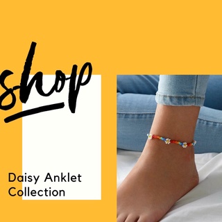Fashion Colorful Beads Flower Anklet Small Daisy Bohemian Chain Women Girl Jewelry Accessories