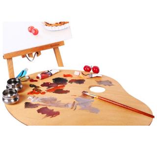 love*Sealed Oil Oval Oil Painting Palette Durable Acrylic Solid Wood Art Painting Tools Color Board