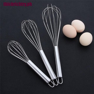 {trichtry}(8/10/12 Inches) New Stainless Steel Egg Beater Hand Whisk Mixer Kitchen Tools