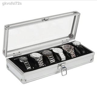 6 Grid Slots Jewelry Watches Display Storage Box Case Aluminium Watch Box