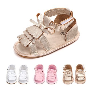 Cute Baby Girl Sandals Soft Sole Anti-slip Tassel Crib Shoes