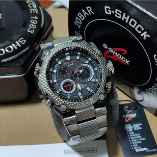 NEW!! G-SHOCK G STEEL MR-G Dual Time Display Men's Navy Army Military Watch Japan Watch Movement OEM