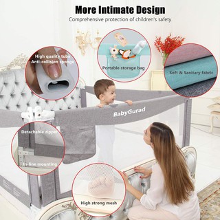 baby bed♙▧Children's Bed Barrier Fence Safety Guardrail Security Foldable Adjustable Kids (3)