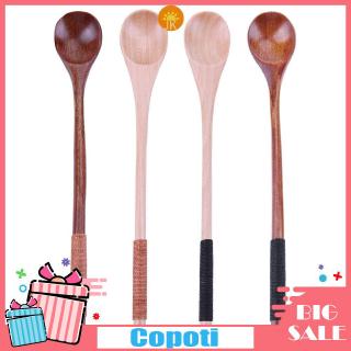 COD☼Long Handle Wooden Spoons Dessert Coffee Stirring Spoon Natural Wood Spoon