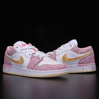 Nk Air Jordan 1 Low cut Gym Red/Whit sneaker For Women shoes with box（size36-40）