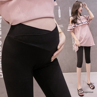 Sugemiusi Maternity & Maternity Calf-Length Pants Summer Modal Adjustable Low Waist Pregnant Women 's Pants Bottoms Suit