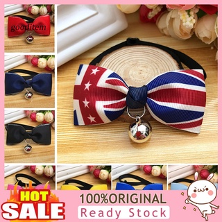 HY.dog_Fashion Bowknot Bell Small Dog Puppy Kitten Necktie Collar Adjustable Bow Tie