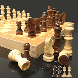 Wooden Chess Set Folding Board Chess Game International Chess Set Chessmen Entertainment Game Board