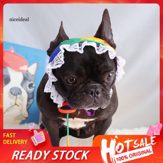 {Mao} Pet Hat Ruffled Hem UV Protection Fabric Adorable Headwear Cap for Dog