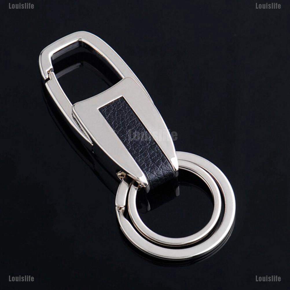 COD LLPH Men Leather Key Chain Metal Car Key Ring Key Holder Gift FAD