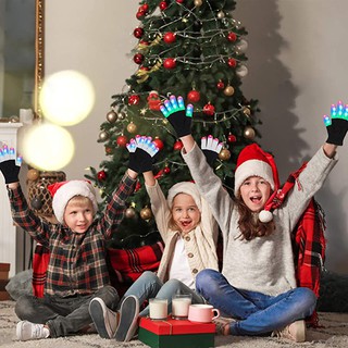 LED Rave Flashing Finger Light Up Gloves Party Rave Gloves Glow Light Up Finger Christmas Halloween Props