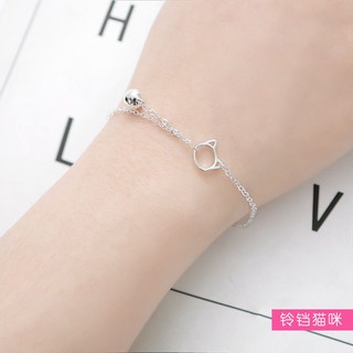 ▧❈☃Bell cat bracelet female ins is not easy to fade students Korean version of simple girlfriends cu
