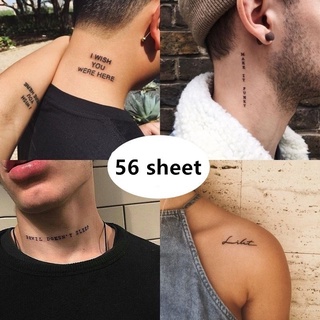 56pcs English Temporary Tattoo Stickers Set ✨Waterproof Men and Women Tattoos