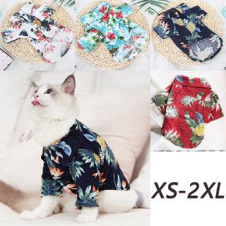【✈Ready Stock & COD✈】New 2020 Spring Summer Printed Hawaiian Style Dog Cat Shirts Soft Cotton Pet Clothes