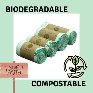 Biodegradable and Compostable Cornstarch Waste Trash Garbage Bag Eco-friendly (Bioark)