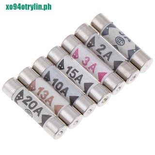 『xo94otrylin』10pcs British Fuses BS136 2 filling sand riot ceramic fuse 6x25mm 1a to 20a 240v