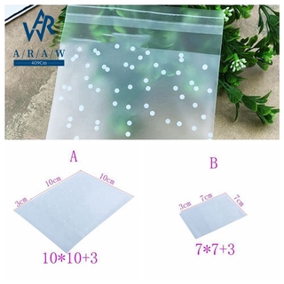 【Fast Delivery】 100pcs Frosted Cute Dots Plastic Pack Candy Cookie Soap Packaging Bags Cupcake Wrapper Self Adhesive Sample Gift Bag 7cm