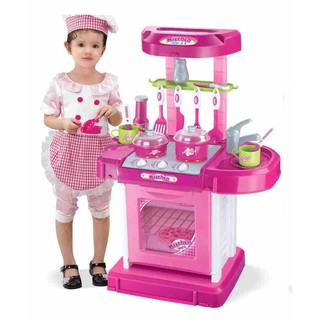 Luckin Mart Kitchen Cooking Doll House Kids Play House Girl Pretend Play Tableware Sets Toys