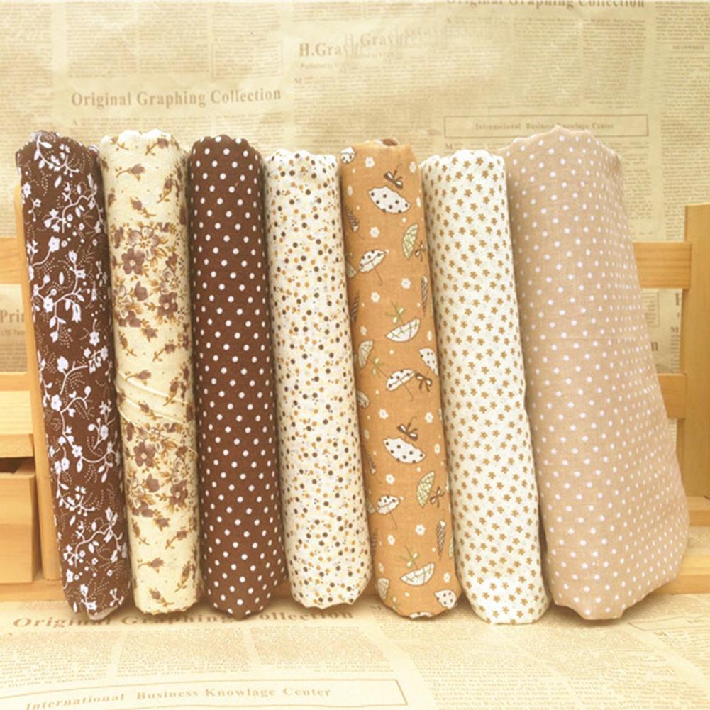 7 Pcs Cloth Quilting Cotton Fabric Sewing Patchwork Bundle Craft Floral Series DIY (1)