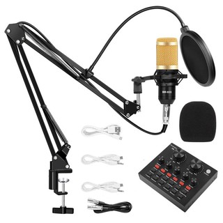[READY STOCK]Sound Card Set BM 800 Audio Microphone With External V8 Sound Card for Phone Computer Sound plate