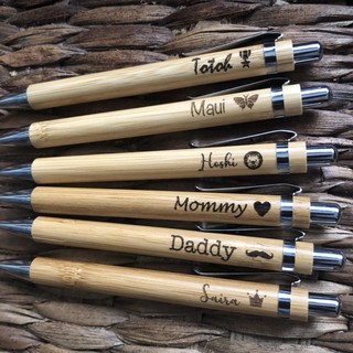 Personalized Eco Wooden Bamboo ballpoint Pen (refillable) (Free engrave)