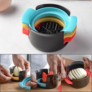 Egg Slicer 3 in 1 Plastic Mini Anti-slip Fruit Food Slicing Tool Kitchen Gadget for Hard Boiled Eggs RainbowboyShop