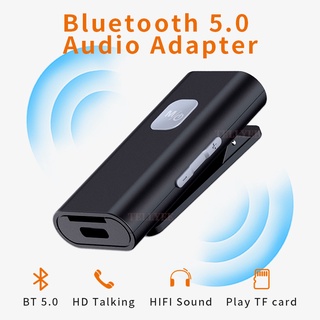 Bluetooth Receiver 5.0 Wireless Audio Receptor Portable Adapter 3.5mm AUX Jack for Speaker Headphones with Mic