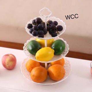 Three-Layer Fruit Plate Cake Display Stand Party Serving Platter Afternoon Tea Tray