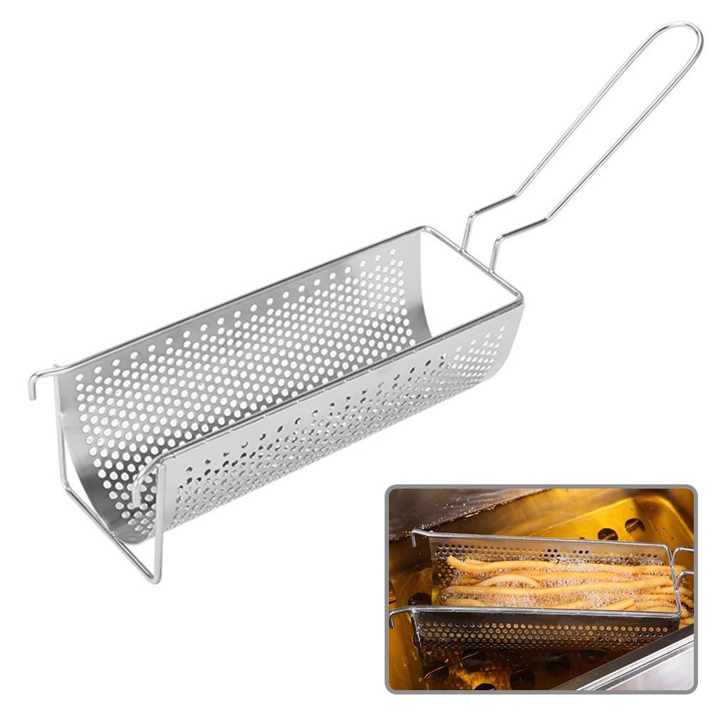 Stainless Steel Basket Frying Long French Fries Chip Kitchen