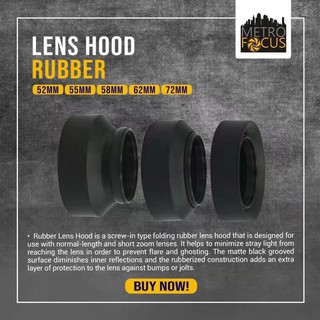52mm 58mm 62mm 72mm 3-Stage Rubber Lens Hood