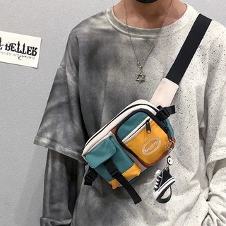 ♛▦∏Chest Single Shoulder Cross Bag ins fashion brand messenger men s Japanese trend hip-hop personal